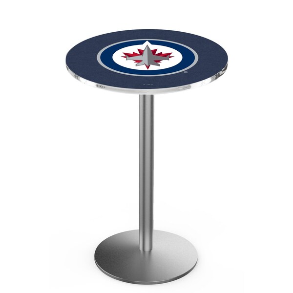 42" Stainless Steel Winnipeg Jets Pub Table, 36" dia. Top