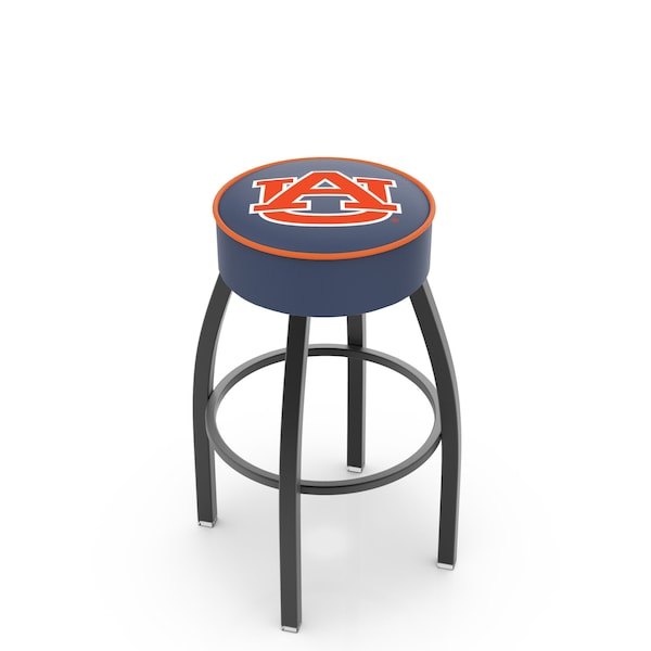 25" 4" Auburn Cushion Seat, Blk Wrinkle Base Swivel Bar Stool