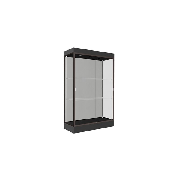 Lighted Floor Display Case 48x76x20, 6" Base, Bronze
