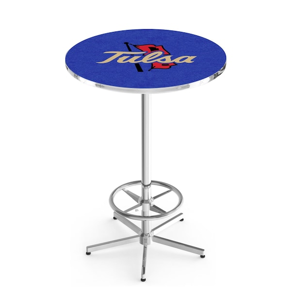 42" Chrome Tulsa Pub Table, 36" dia. Top