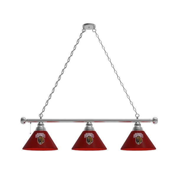 Montana 3 Shade Billiard Light, Chrome Fixture