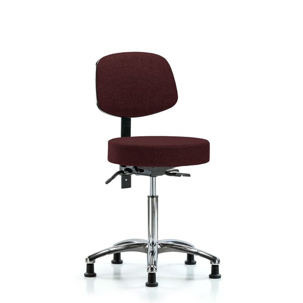 Bench Stool, Med, Fabric, Bk Chrm, Glids, Bur