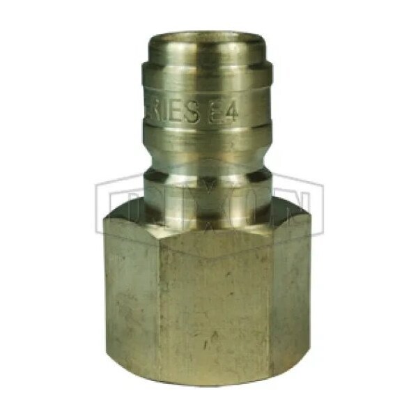 DQC E Straight Through Interchange Female Plug, 3/8-19 Nominal, BSPP, Brass