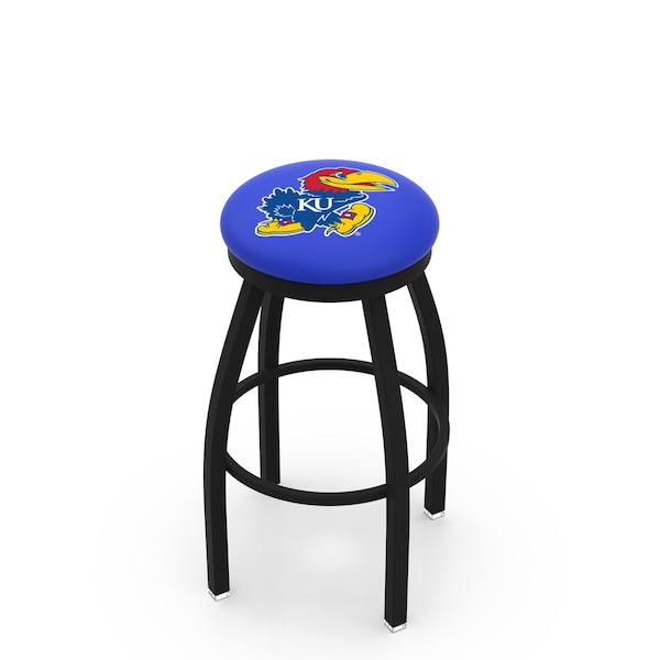 25" Blk Wrinkle Kansas Swivel Bar Stool, Accent Ring