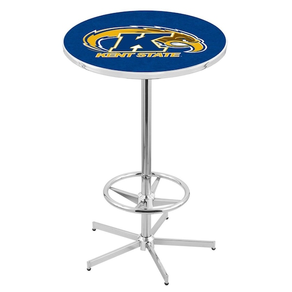 42" Chrome Kent State Pub Table, 36" dia. Top