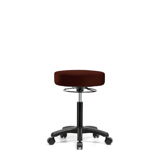 Med Bench Mini-Stool, Vinyl, Casters, Burg