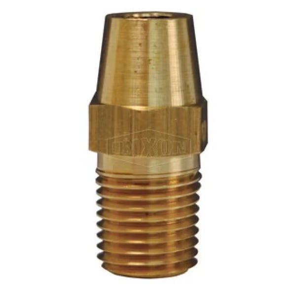 Hex Nipple, 3/8 in x 1-5/16 in L, Brass, Domestic