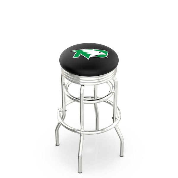 25" Chrome 2-Ring North Dakota Swivel Bar Stool, Accent Ring