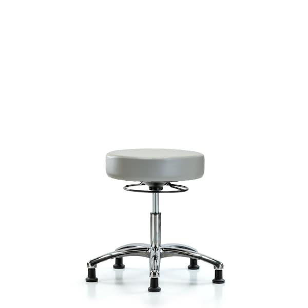 Desk Stool, Vinyl, Chrome, Glides, Dov