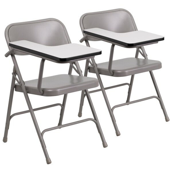 Premium Steel Folding Chair with Right Handed Tablet Arm, PK2