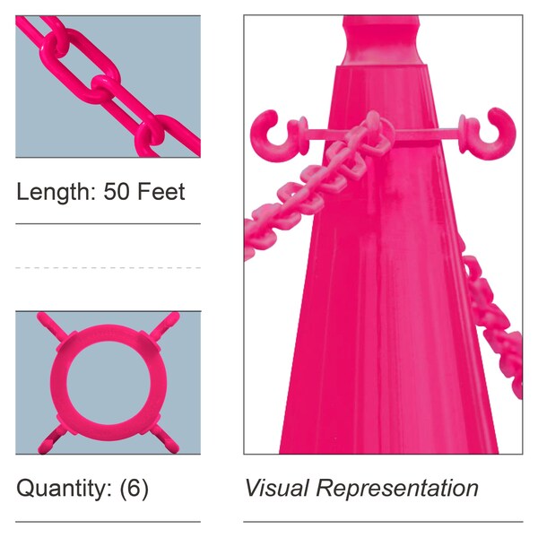 Safety Pink Cone Chain Connector Kit