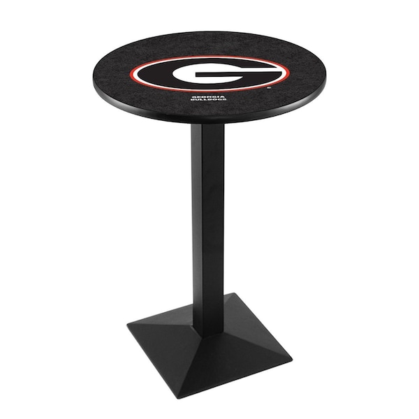 36" Blk Wrinkle Georgia "G" Pub Table, 36" dia. Top