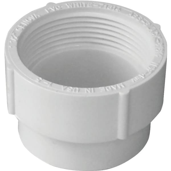 CANPLAS Cleanout Adapter, 4 in, Spigot x FNPT, PVC, White