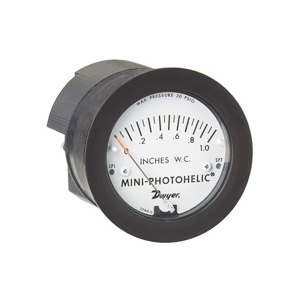 Pressure Switch, Standard, 2SPDT, 1/8" MNPT, 0 to 0.5 in H2O Range