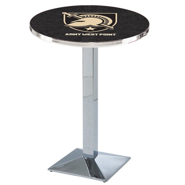 42" Chrome US Military Academy ARMY Pub Table, 36" dia. Top