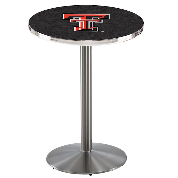 42" Stainless Steel Texas Tech Pub Table, 36" dia. Top