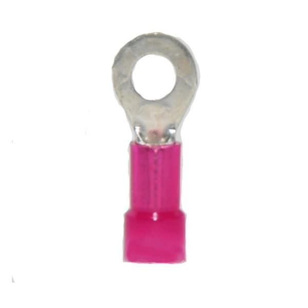 Ring Terminal, #8 Stud Size, 18 AWG, 600 V, Nylon Insulated, 1000 PK