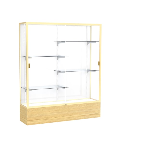 Floor Display Case 60x72x16, White, Champange