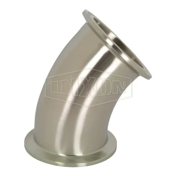 Clamp Elbow, Series: B2KMP, Fitting/Connector Type: 45 deg Elbow, 3 in Nominal Size, 316/316L SS, Do