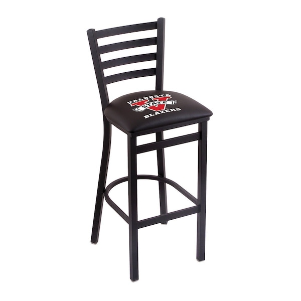 25" Blk Wrinkle Valdosta State Stationary Counter Stool, Ladder Back