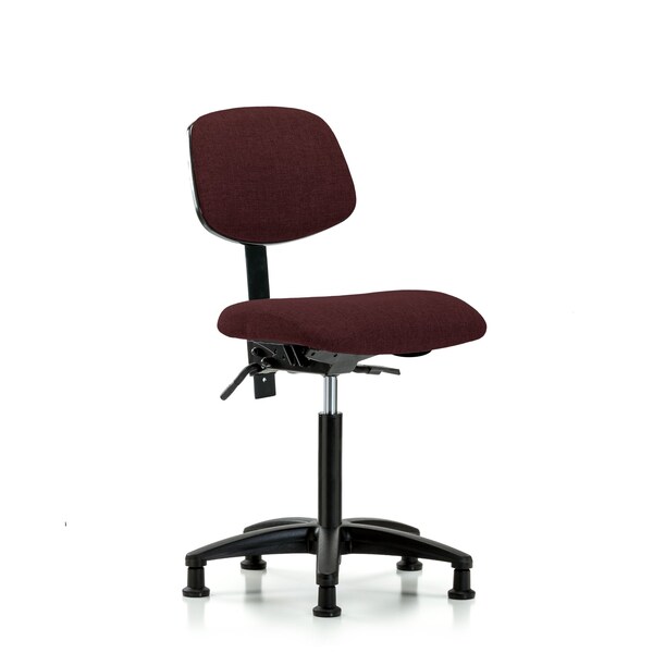 Chair, Fabric, Med Bench, Tilt Glides, Bur, No Arms, 22" to 29" Height, Burgundy