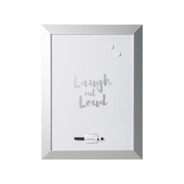 Magnetic Dry-Erase, "Lol" Quote, Silver Metallic Frame, 18" X 24"