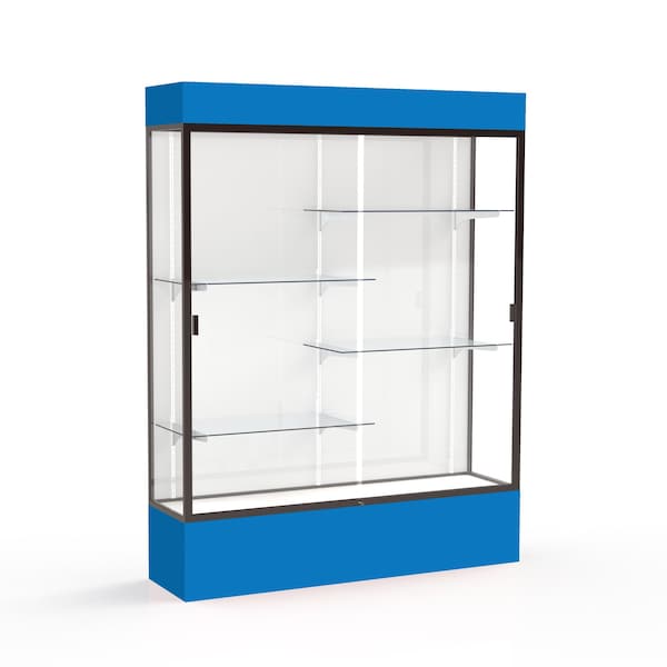 Lighted Floor Display Case 60x80x16, White, Bronze
