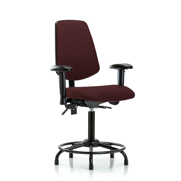 Fab Med Bench Chair, Bk, RT, Glds, Bur, 6-Way Adjustable, 22" to 29" Height, Burgundy