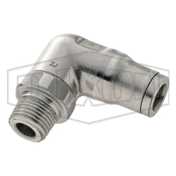 Legris by  Push-In Elbow, 1/4 x 3/8 in Nominal, MNPT x Tube, 290 psi Pressure, SS, Domestic