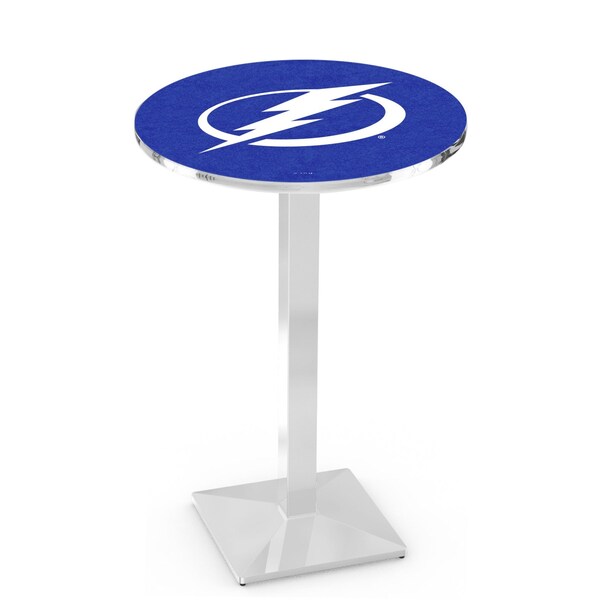 42" Chrome Tampa Bay Lightning Pub Table, 36" dia. Top