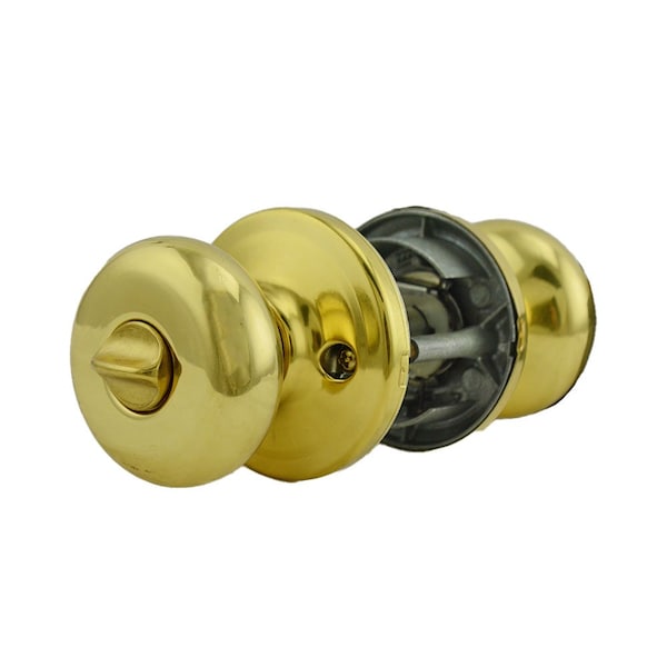 Hancock Knob Entry Door Lock SmartKey with New Chassis with 6AL Latch and RCS Strike Bright Brass Fi