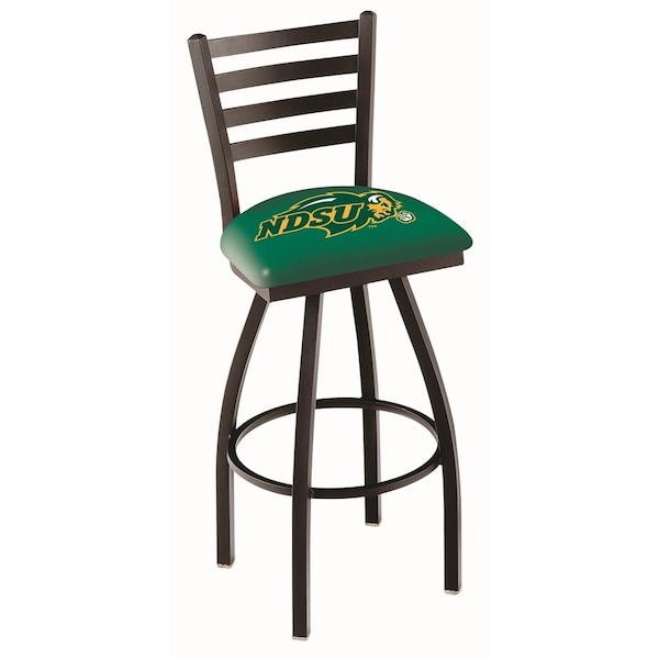 25" Blk Wrinkle North Dakota State Swivel Bar Stool, Ladder Back
