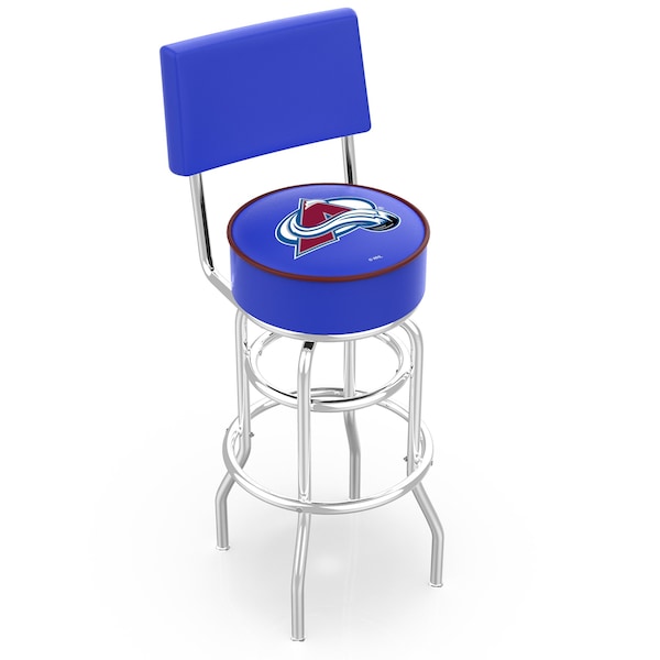 25" Chrome 2-Ring Colorado Avalanche Swivel Bar Stool, Back