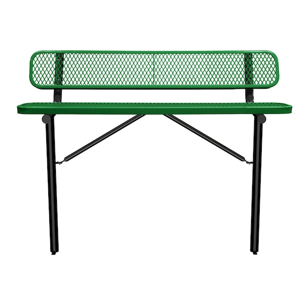 Bench/Back, Ingroud Mount, 6ft., Green