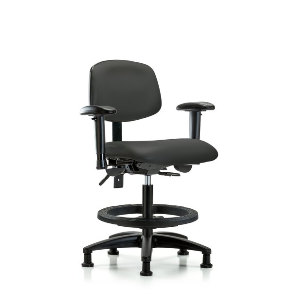 Medium Bench Chair Chair, Vin, Med Ben, Tilt AA BF Glides, Gry, Adjustable Arms, 22" to 29" Height