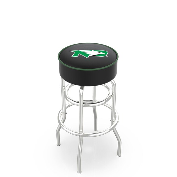 25" North Dakota Cushion Seat, 2-Ring Chrome Swivel Bar Stool