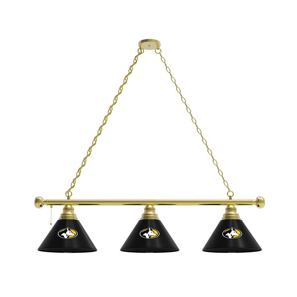 Michigan Tech 3 Shade Billiard Light, Brass Fixture