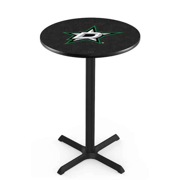 42" Blk Wrinkle Dallas Stars Pub Table, 36" dia. Top