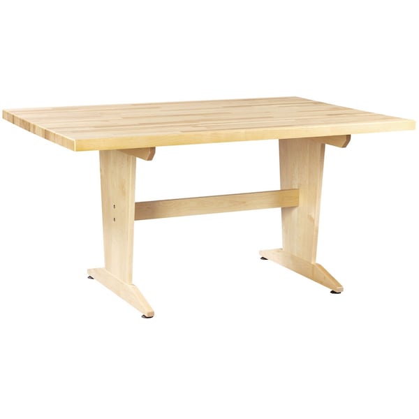 Rectangle Table, Planning, Solid Maple Top, 60" W, 44" L, 26" H, Maple, Maple