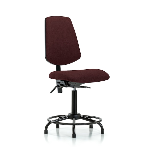 Fab Med Bench Chair, Bk, RT, Glds, Bur, No Arms, 22" to 29" Height, Burgundy