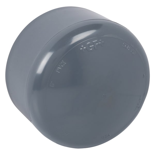 PVC Cap, Socket, 6 in Pipe Size