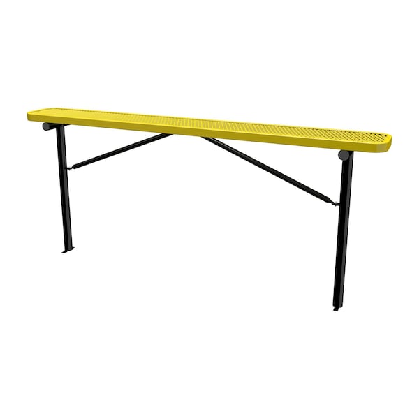 Bench w/o Back, Ingroud Mount, 8ft., Yellow