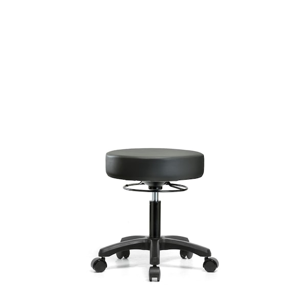 Vinyl Mini-Stool, Desk, Casters, Carbon