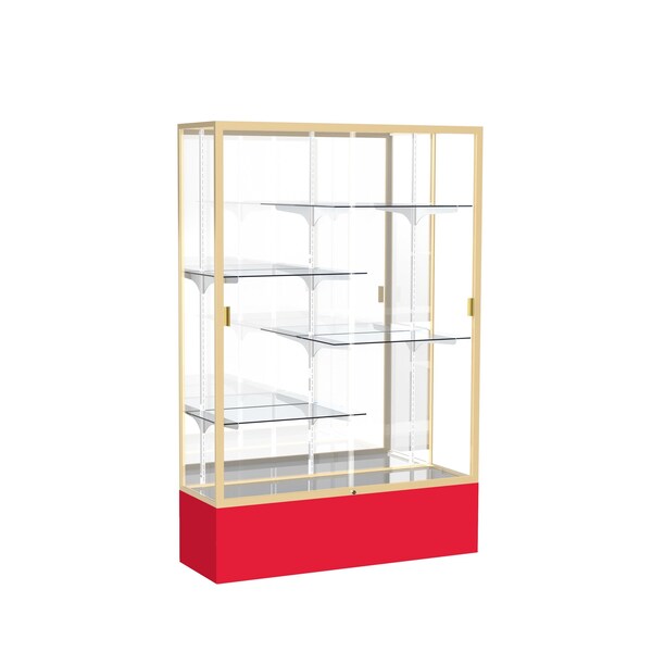 Spirit Floor Display Case 48x72x16, Mirror, Champange
