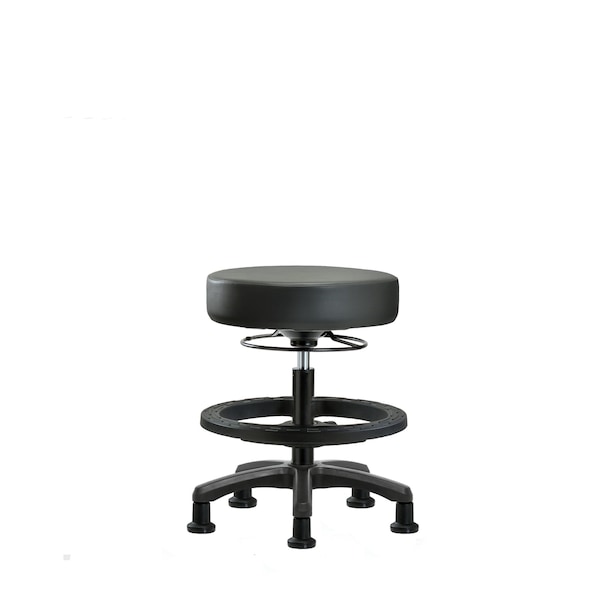 Vinyl Mini-Stool, Med Bench, BF, Glides, Carbon