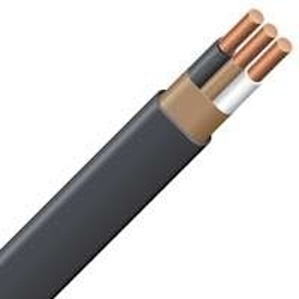 NM-B Non-Metallic Building Cable, 8 AWG, Black, Solid, 125 ft
