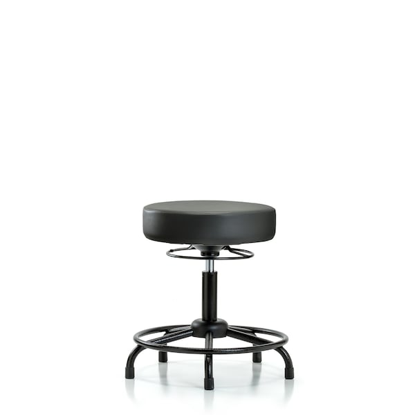 Vinyl Stool, Desk, Round Tube Base, Glides, Carbon