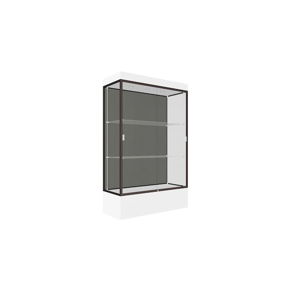 Lighted Floor Display Case 48x76x20, 12" Base, Bronze