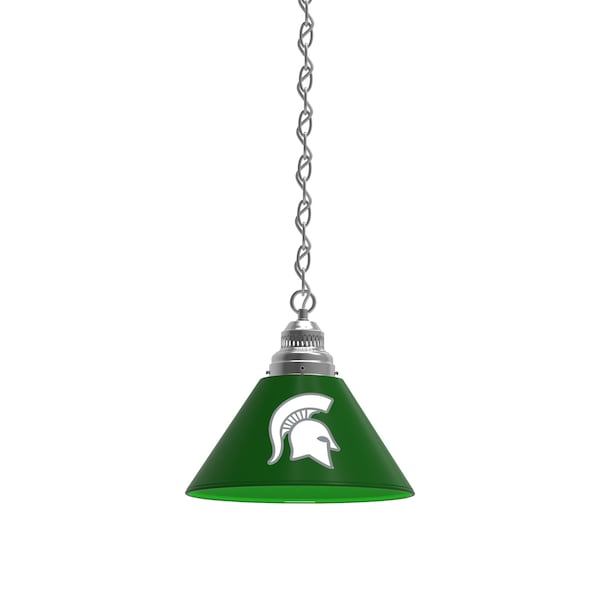 Michigan State Pendant Light, Chrome Fixture