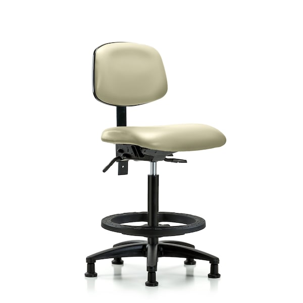 High Bench Chair Desk Chair, Fabric, Tilt AA Glides, Gry, No Arms, 26" to 35" Height, Fabric